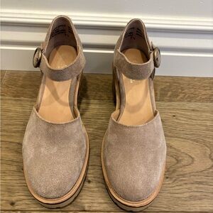Women's Tan Suede Mary Jane Shoes